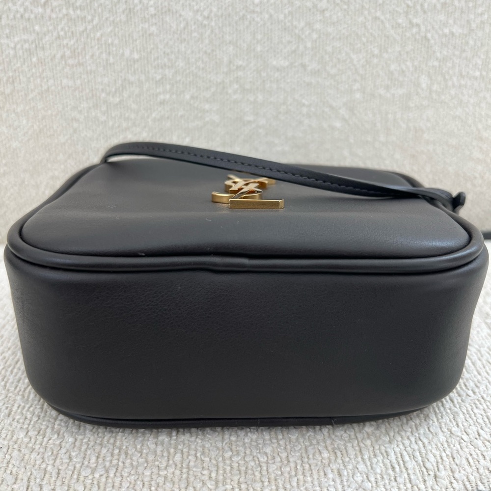 Yves Saint Laurent Coal Gray Leather Pouch Mono- crossbody - Picture 3 of 16